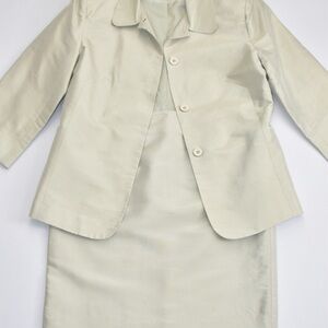 Cream Silk Jacket and Skirt Set